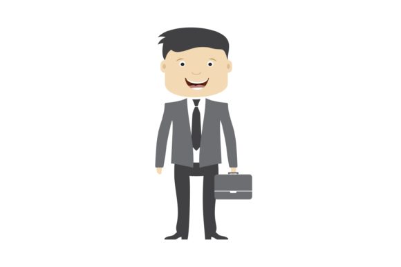 Businessman with Suitcase: A Versatile Design Asset