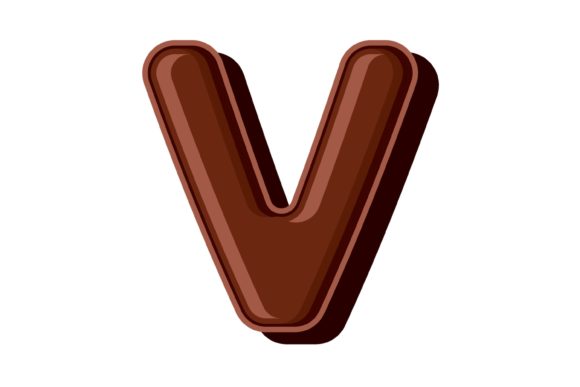 Chocolate Letter V: A Versatile Design Asset for Creative Professionals