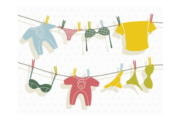 Clothes on Clothesline Font