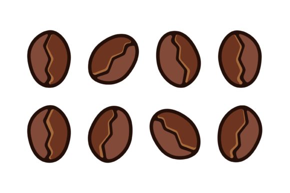 Coffee Beans Vector Isolated