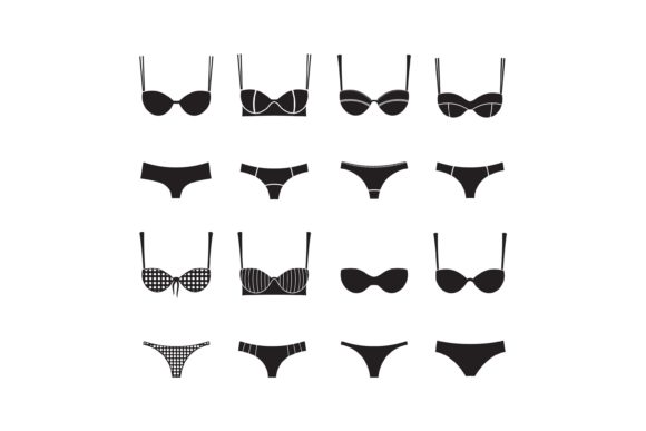 Set of Female Fashion Icons Isolated on