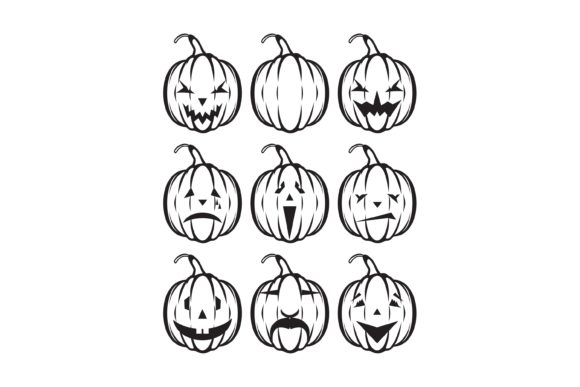 Set of Holiday Pumpkin Jack Lantern