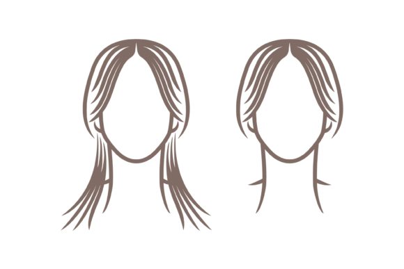 Woman Head - Different Hairstyle